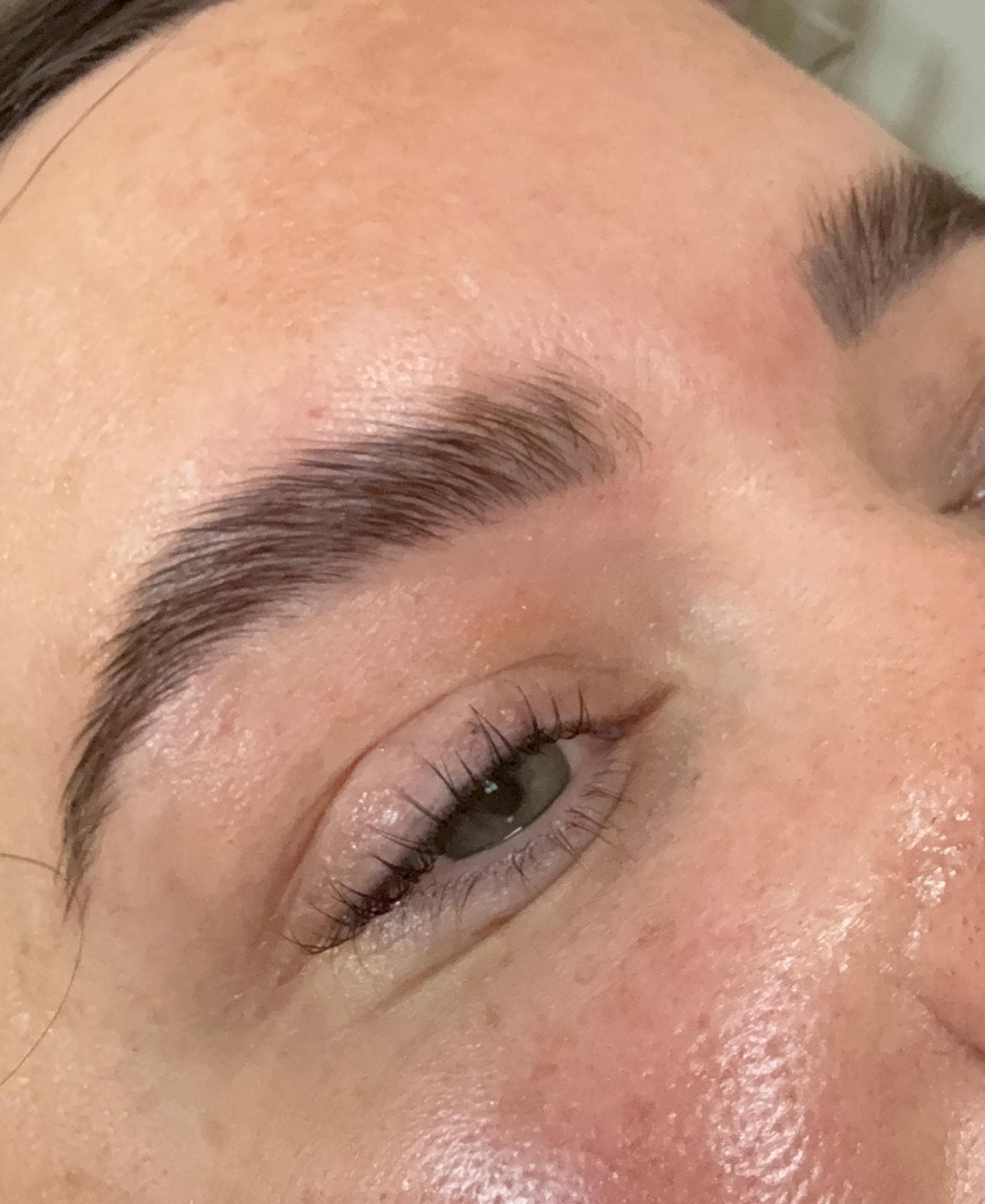 Brow lamination before and after