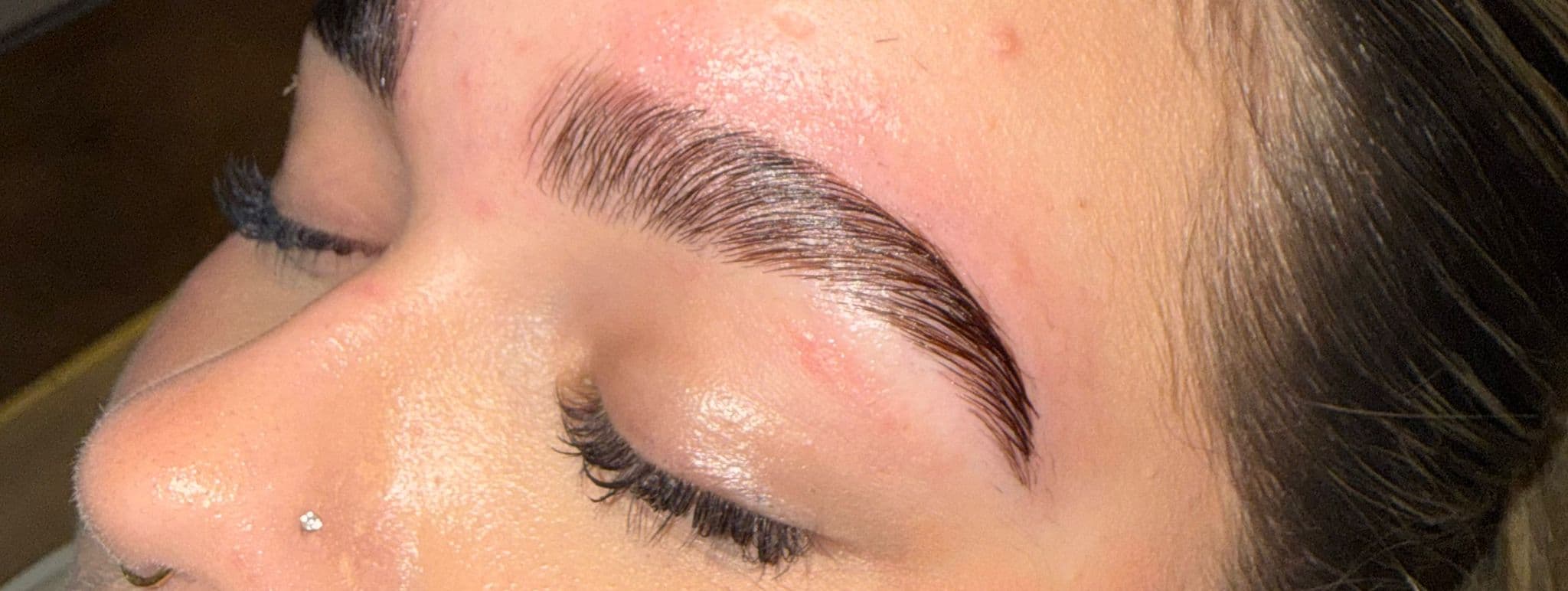 Brow tint and wax result